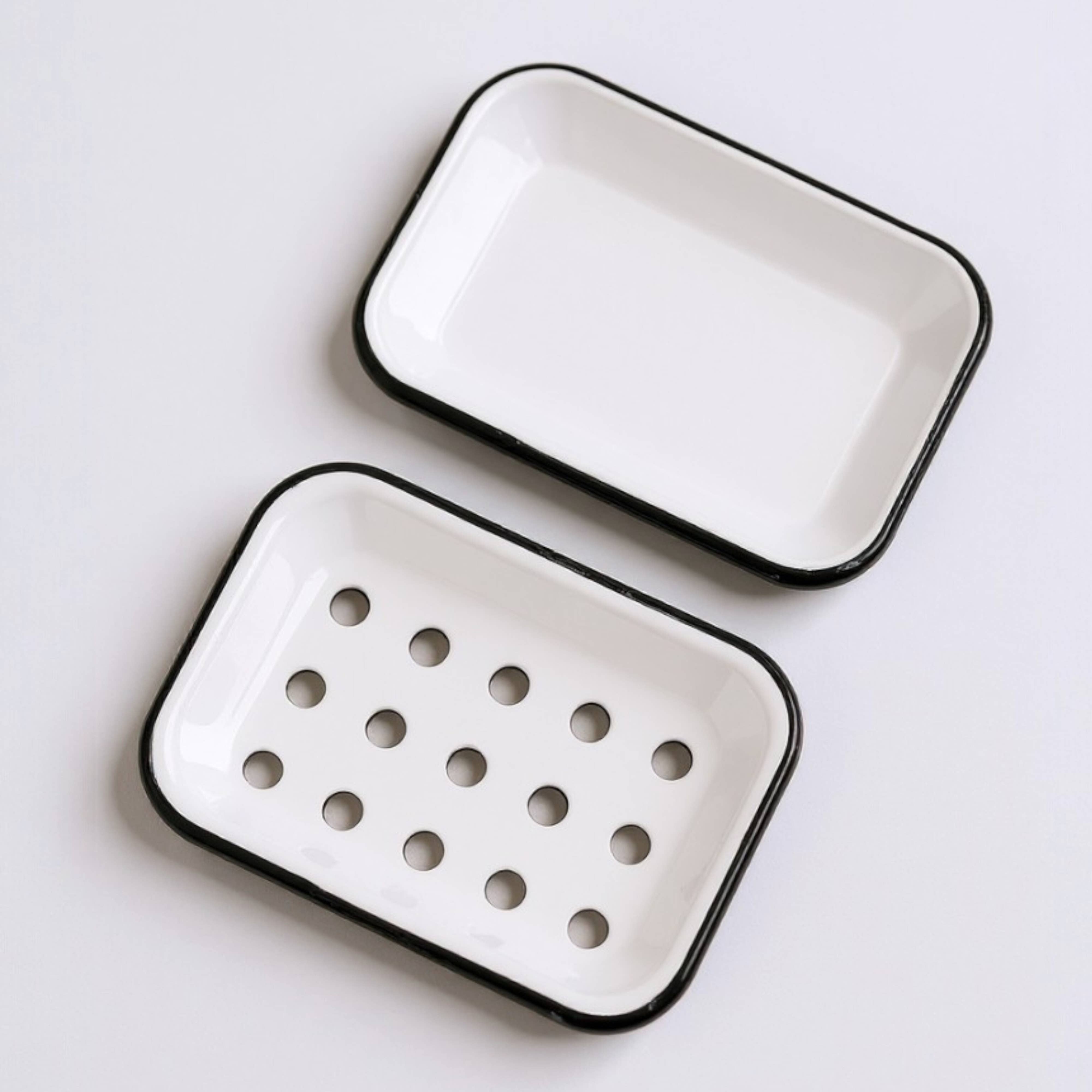 PILLOWPIA - Vente Porte-savons de bain - porte-savon en émail blanc3