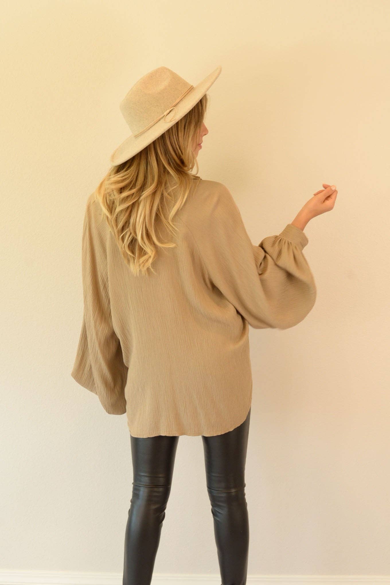 Ambiente - Wholesale Blouse - Women's - WASHED BALLOON BLOUSE-T2309EL741595