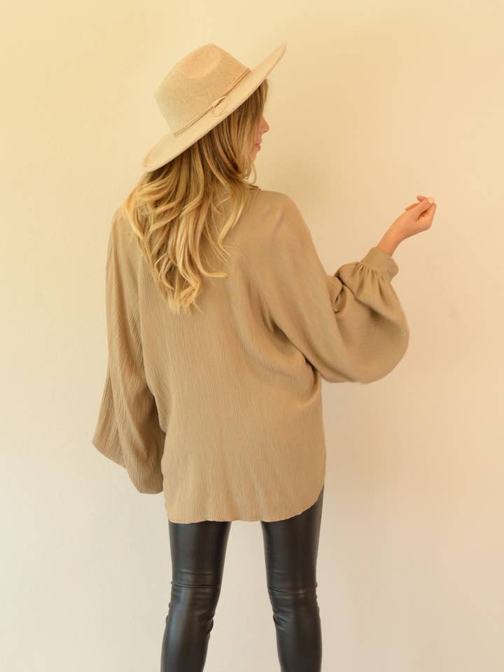 Ambiente - Wholesale Blouse - Women's - WASHED BALLOON BLOUSE-T2309EL741595