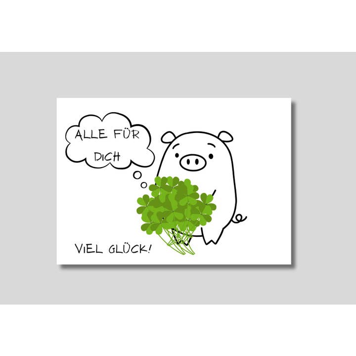 Postal engraçado como amuleto da sorte DIN A6 comprar online por atacado de Zarto GmbH