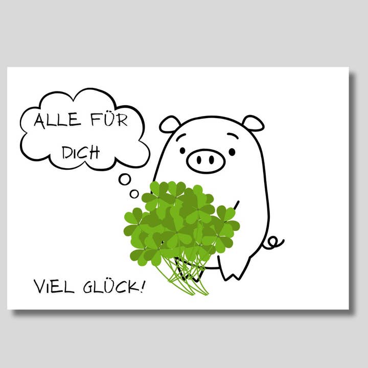 Lustige Postkarte als Glücksbringer DIN A6 online kaufen für den Großhandel von Zarto GmbH