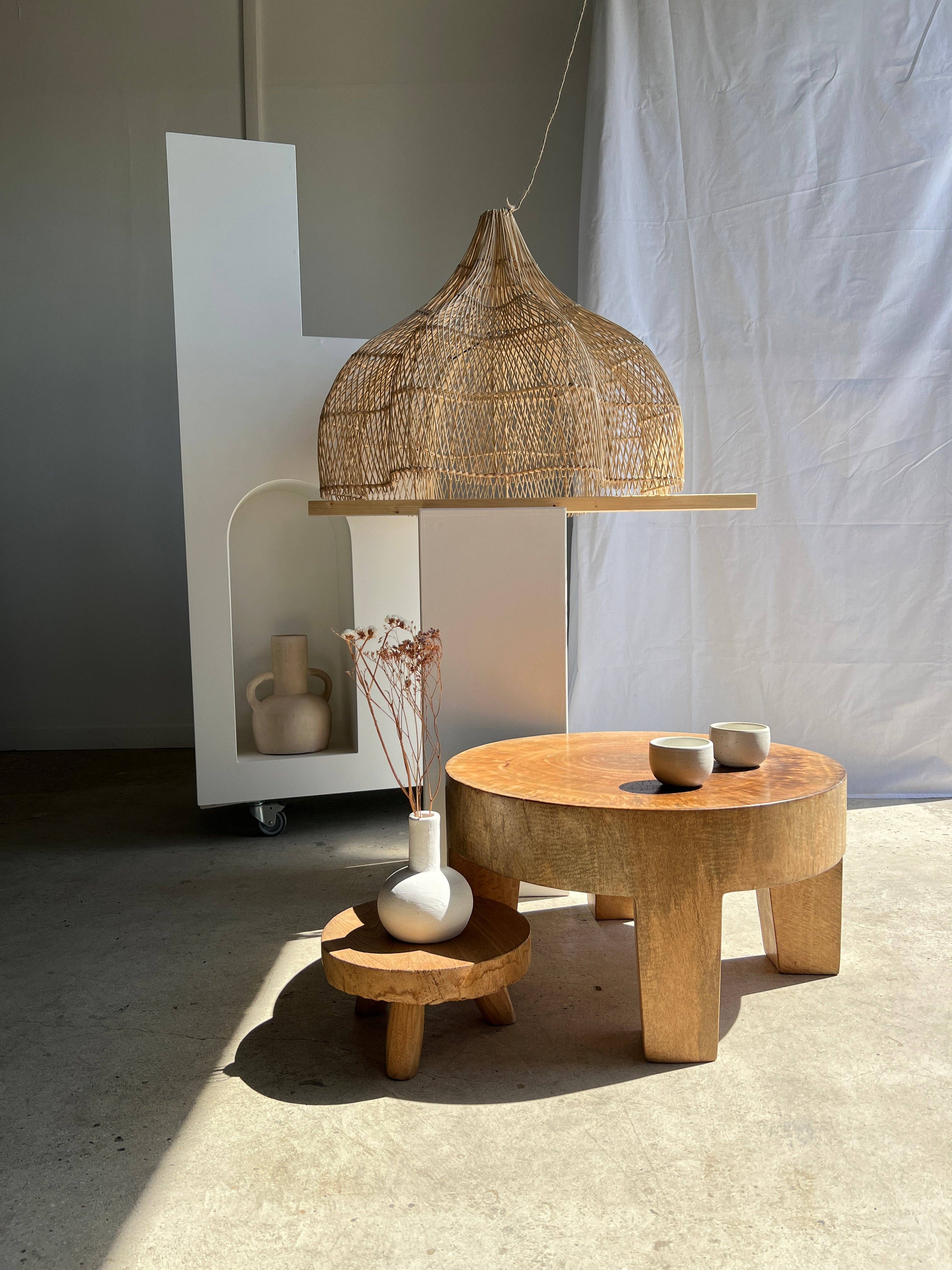 Office Objets - Wholesale Chandelier/Hanging Light - Pendant light, flower-shaped rattan fixture, tulip, corolla H:80cm D80cm63