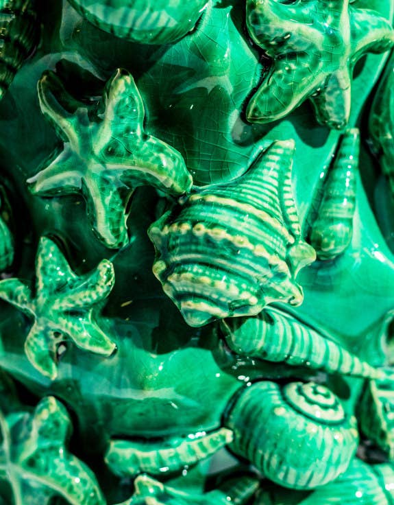 McGowan & Rutherford Ltd - Wholesale Vase - Crackle Aqua Blue Sea Shell Large Ceramic Vase3