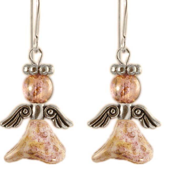 Ardent Designs - Wholesale Dangle Earrings - Brightly Beaming Angel Earrings - Sterling Silver