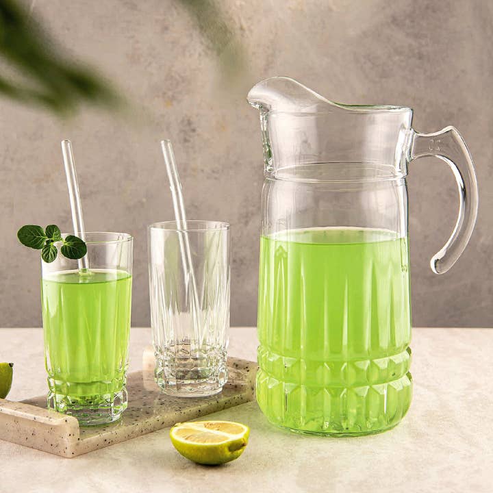 ROMA Glass Entertaining Set 6 Glasses and Pitcher for wholesale by RED POMEGRANATE COLLECTION