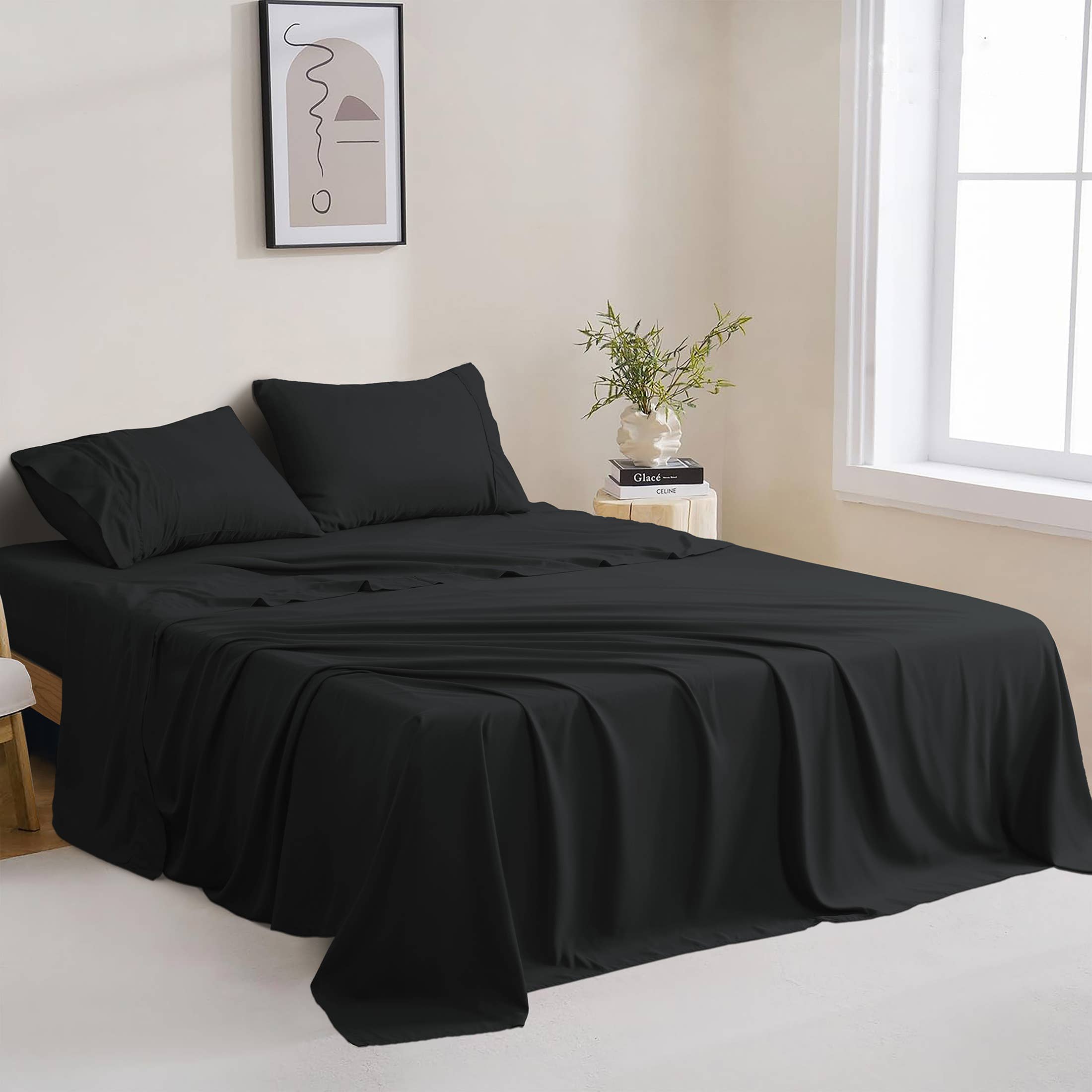 Qatan – wholesale Sheet set – 4 Piece Microfiber Sheet Set - 16" Deep Pocket Fitted Sheet1