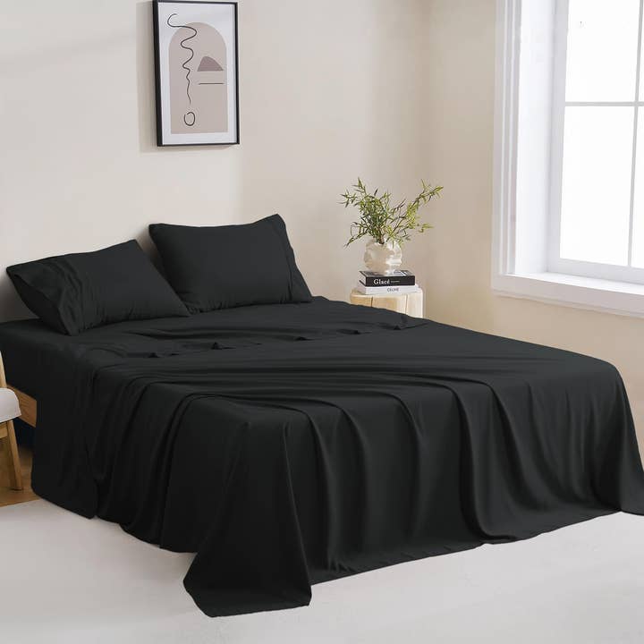 Qatan – wholesale Sheet set – 4 Piece Microfiber Sheet Set - 16" Deep Pocket Fitted Sheet1