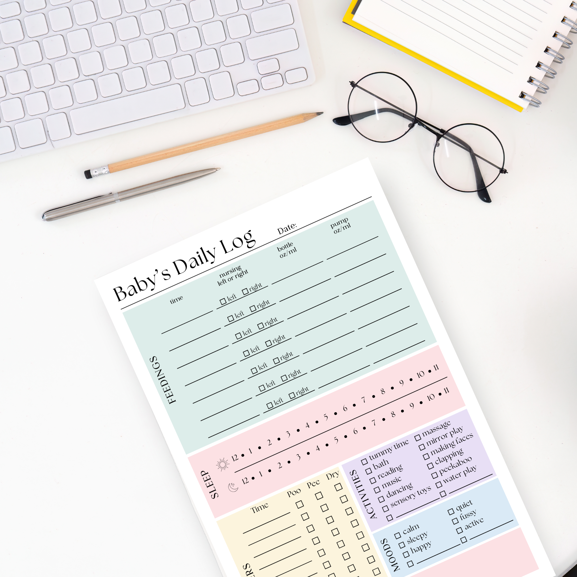 Eleventh and Taylor - Vendita all'ingrosso Bloc notes - Registro giornaliero per neonati e bambini: blocco note da 50 pagine2