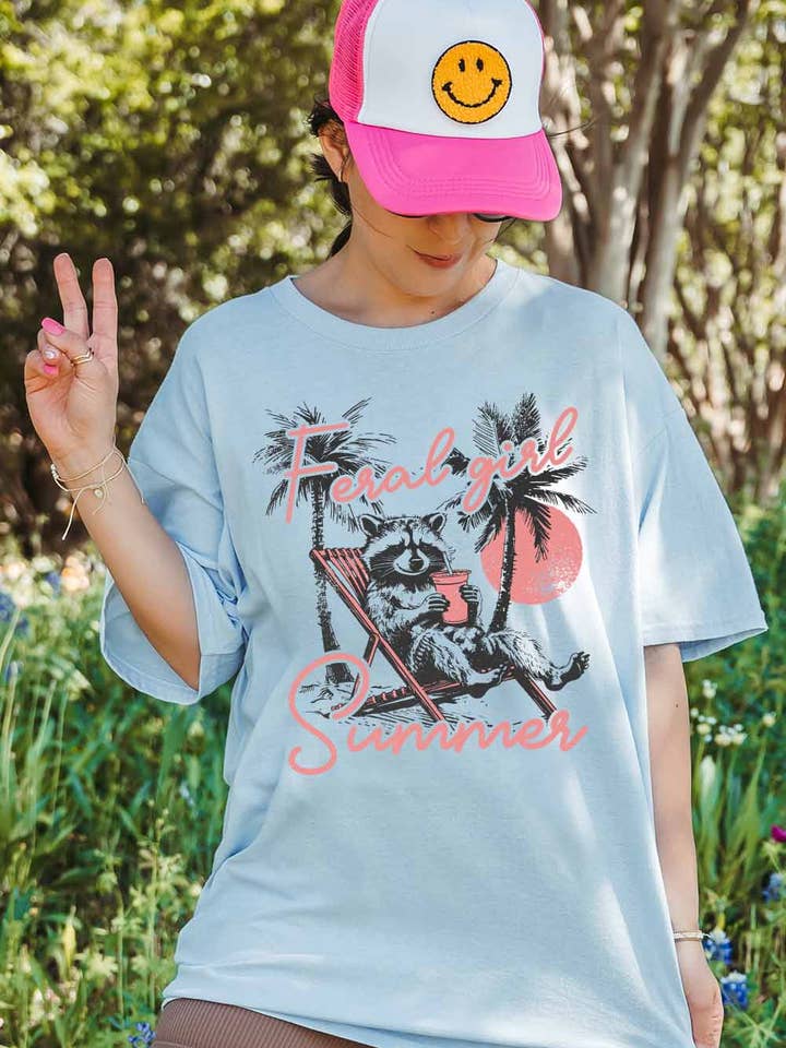 Women Graphic Tee, Feral Girl for wholesale by Khristee