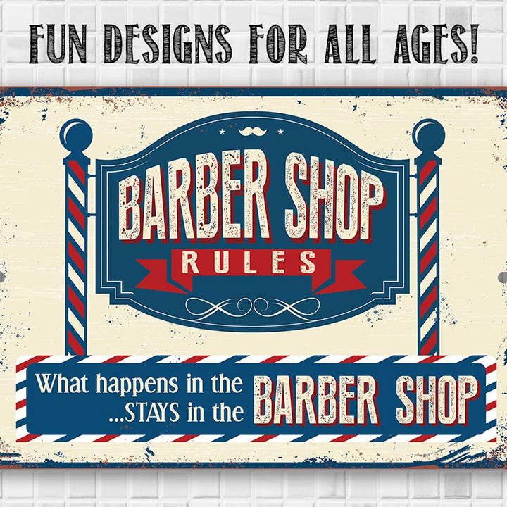 Lone Star Art Metal Signs - Wholesale Sign - Barber Shop Rules - Metal Sign6