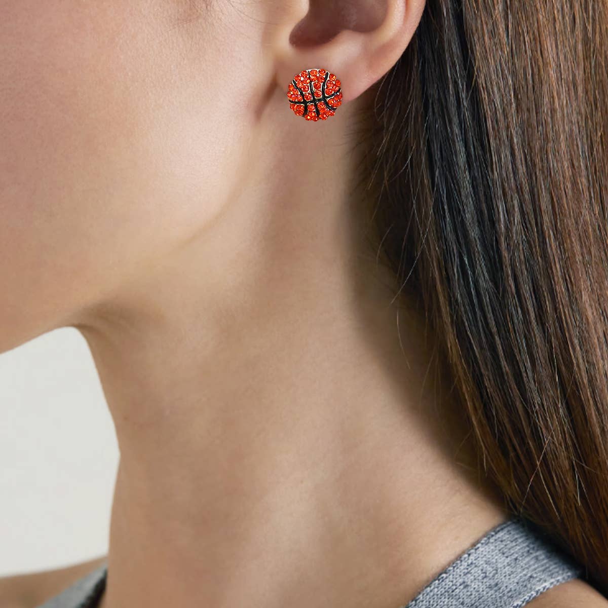 Loven x Mini Momo - Vendita all'ingrosso Orecchini a bottone - Set assortito di orecchini sportivi a bottone, confezione multipla, per pallacanestro1