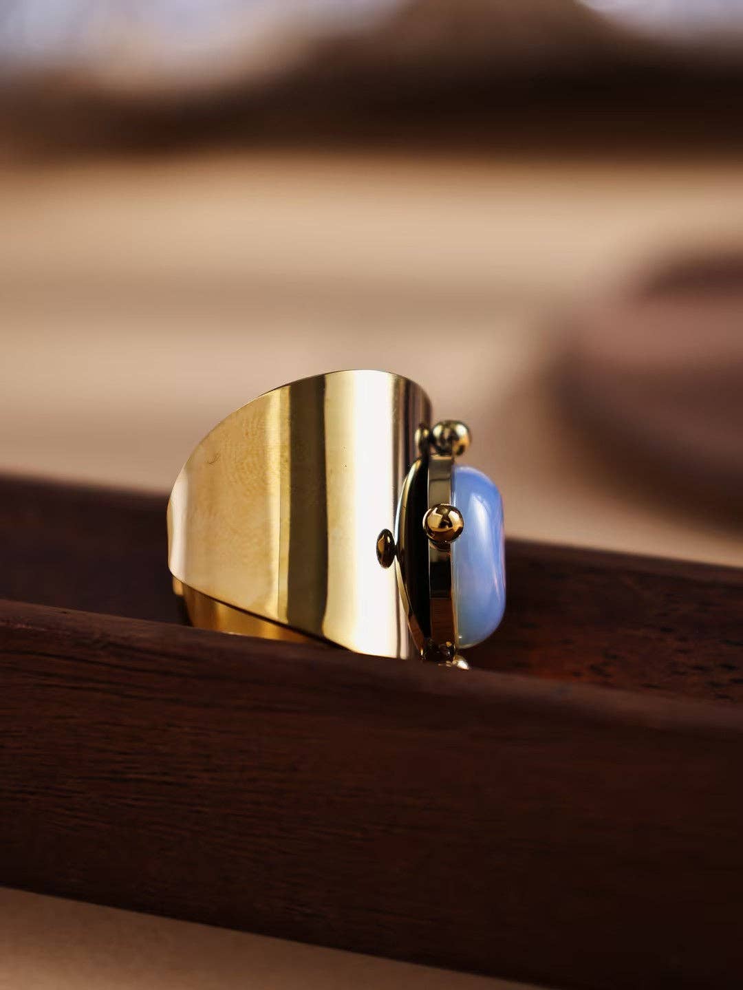 Revelari – wholesale Cocktail/statement ring – Gold Statement Ring with Opal Stone1