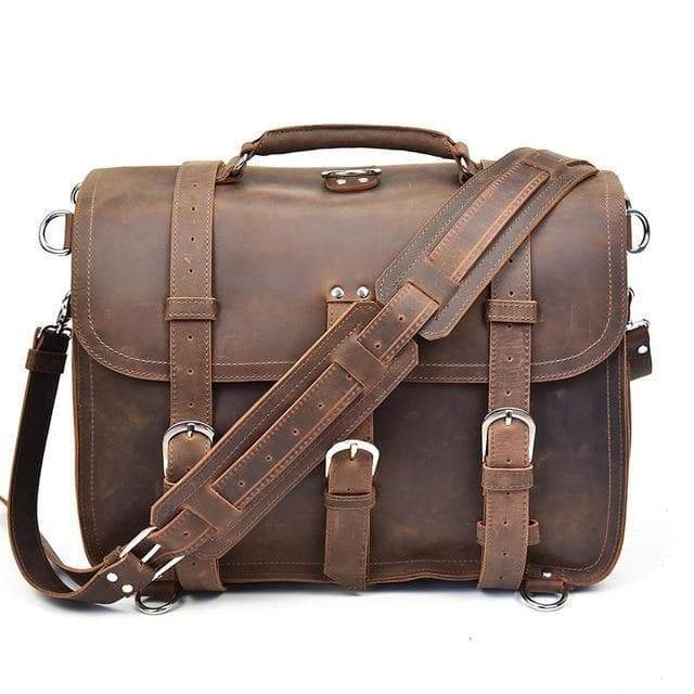 The Gustav Messenger Bag | Large Capacity Vintage Leather Messenger Bag for wholesale by Steel Horse Leather