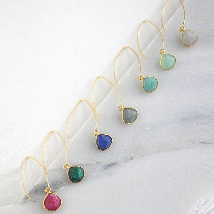 FELIX Z DESIGNS – Engroshandel Hængeøreringe og creoløreringe – Håndlavede Tear Drop Gemstone fisk wire øreringe