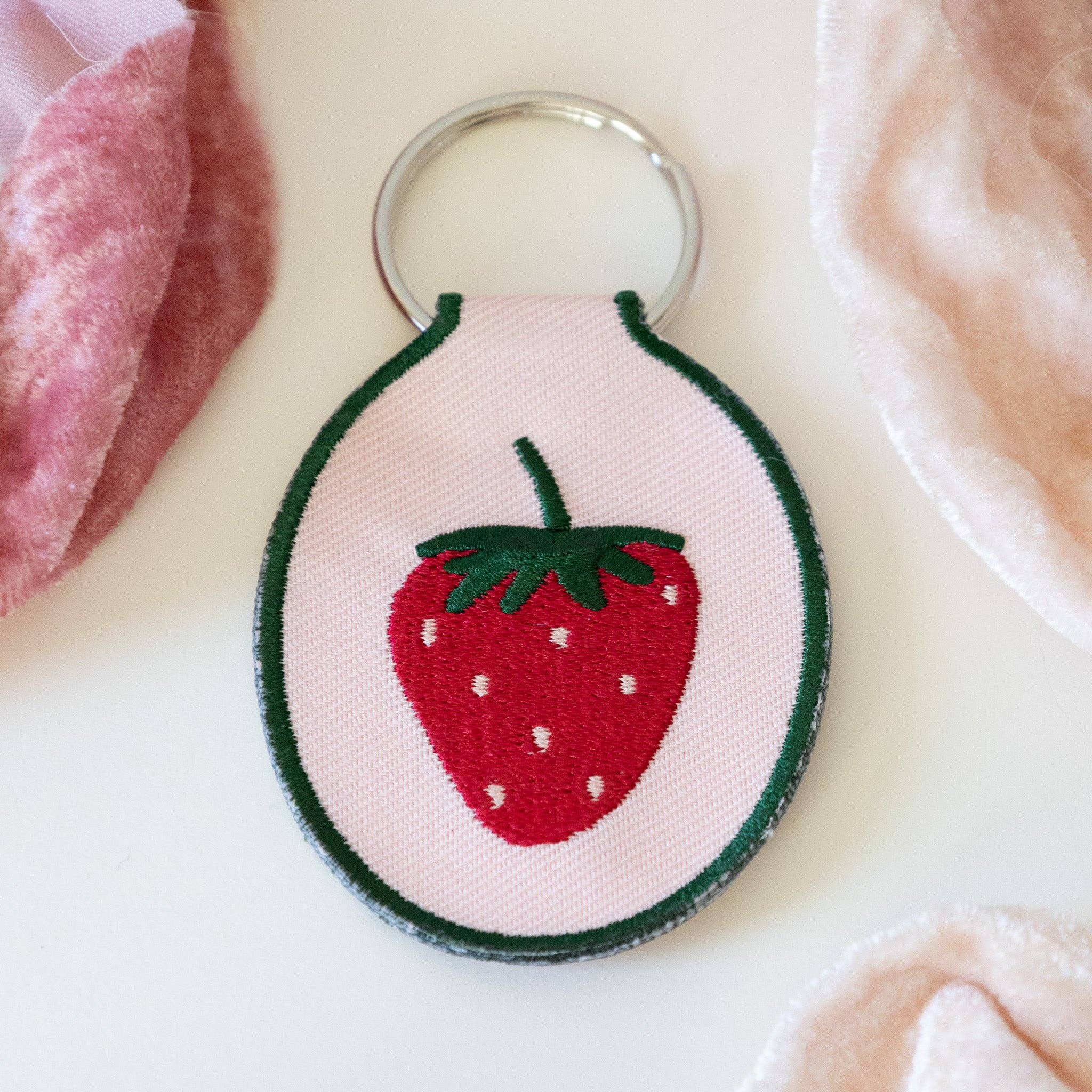 Lindy Stark Designs - Wholesale Keychain - Women's - Strawberry Embroidered Keychain1