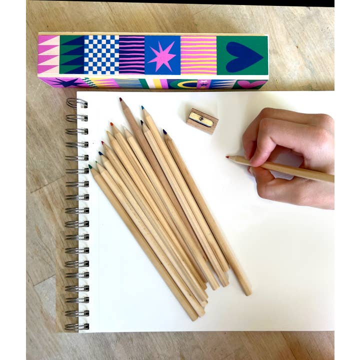 SNIFTY - Wholesale Pencil - WOODEN PENCIL BOX COLORED PENCIL Set - GEO LOVE