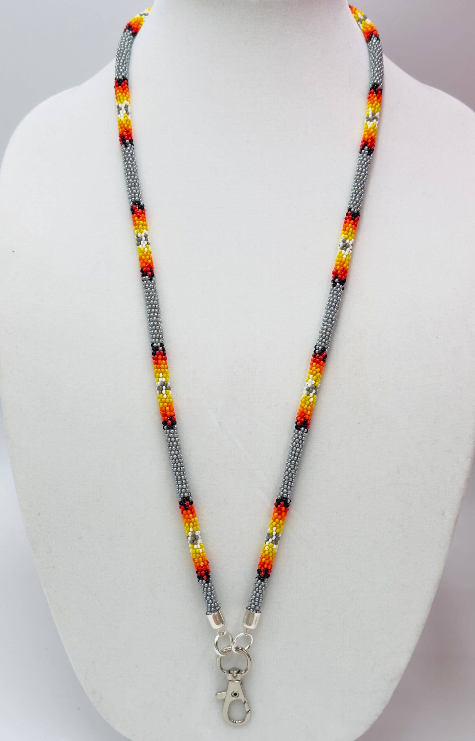 BEADS CORNER - Vente Lanière – femme - Lanière artisanale en perles grises de style corde2