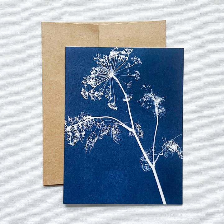 Carte vierge Dill | Cyanotype d'herbe botanique pour la vente par Atwater Designs