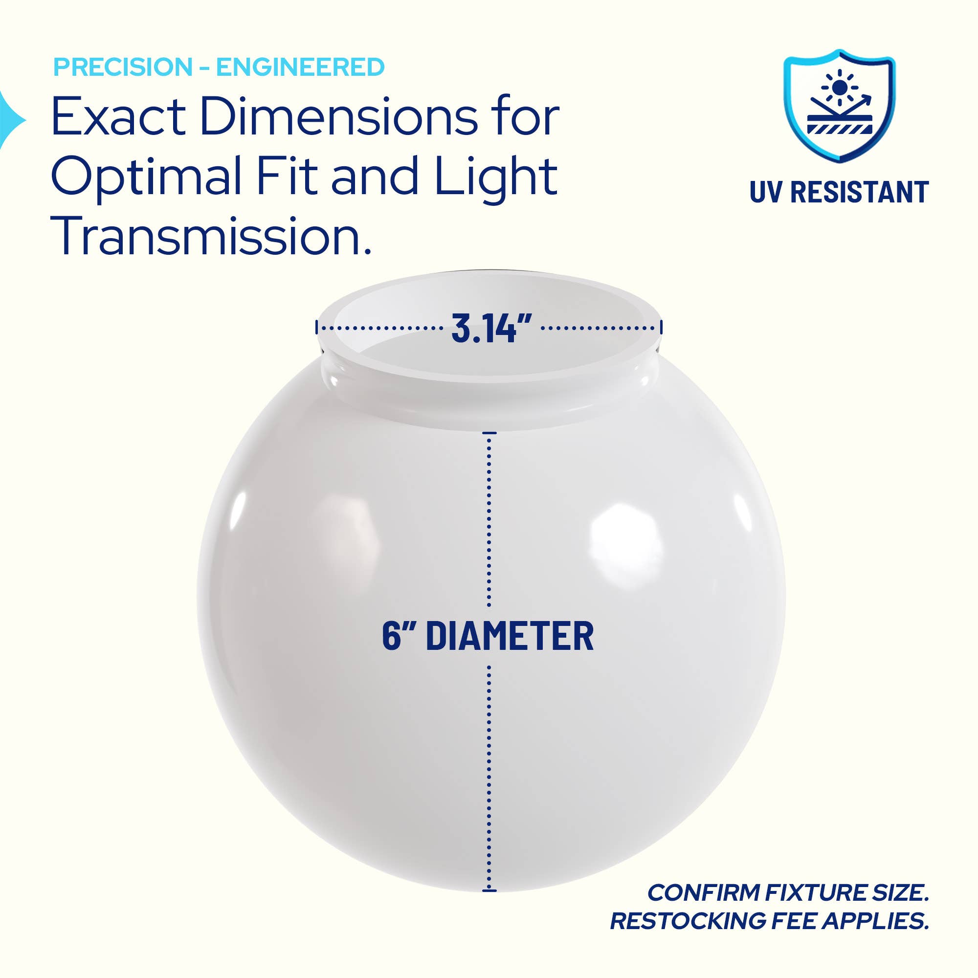 KastLite – Luz de exterior/de relva por atacado – Cobertura de Luz Exterior para Poste de Lâmpada Acrílica KastLite de 6"8