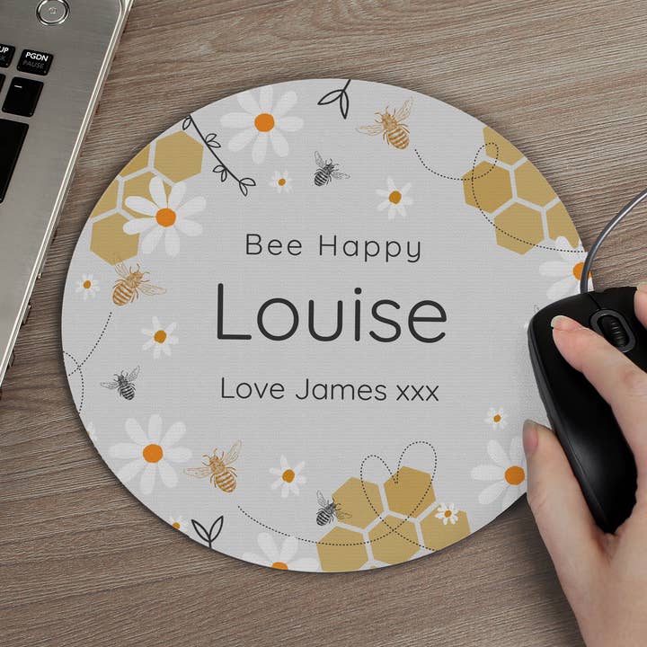 Personalised Bee Mouse Mat for wholesale by Simply Canvas Art