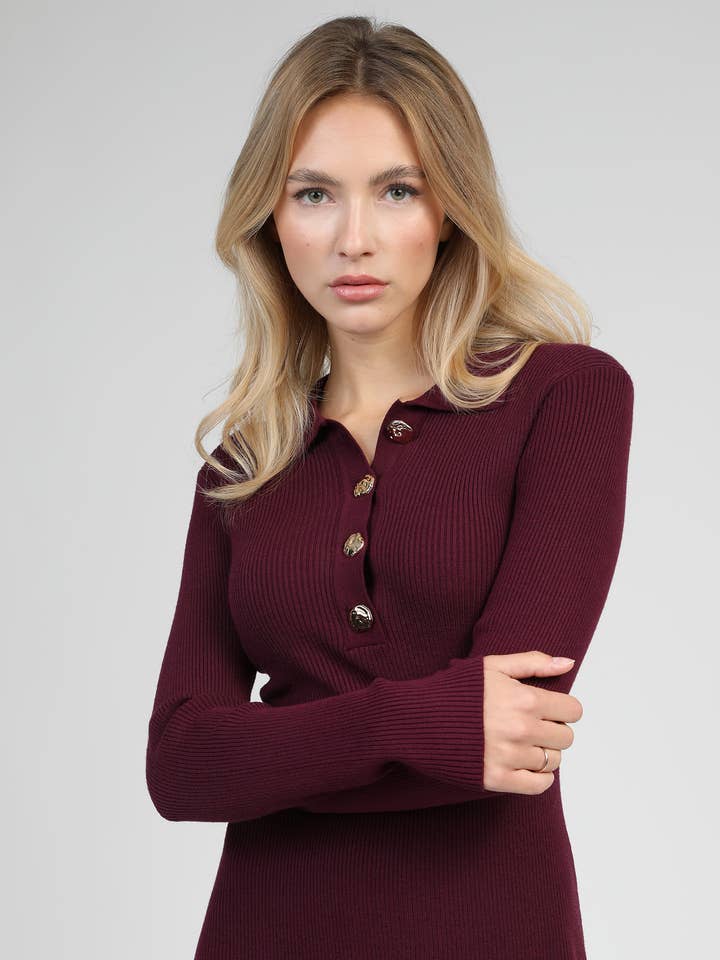 An'ge - Wholesale Dress - Women's - LONG DRESS NABOLO wine1