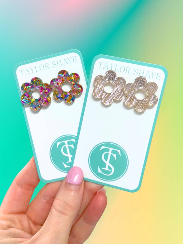 Acrylic Flower Studs for wholesale by Taylor Shaye Designs