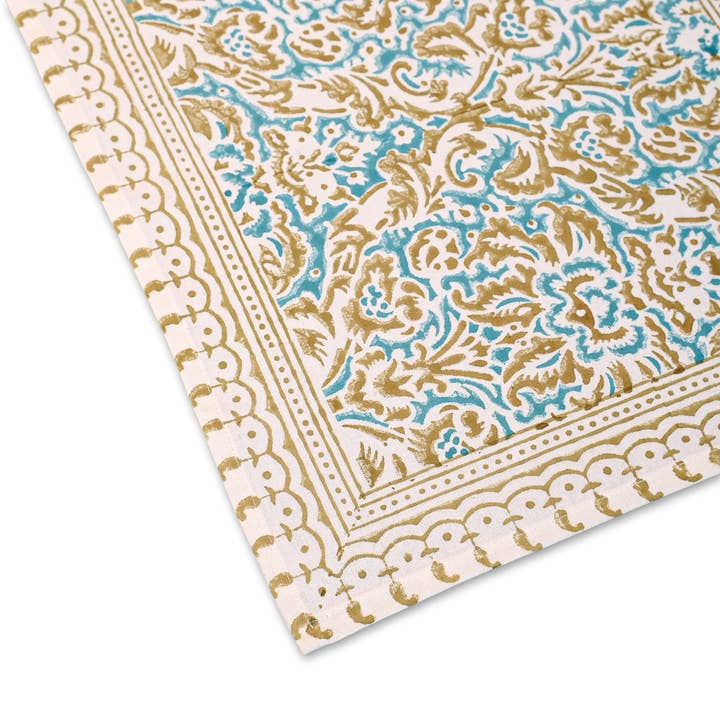 Perilla Home - Wholesale Placemat - Athena Cotton Placemat Set of 4 Blockprint2