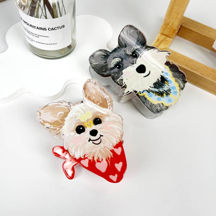 mildstyles - Wholesale Hair Clip - Women's - Cartoon Scarf Animal Puppy Hair Claw Clip
