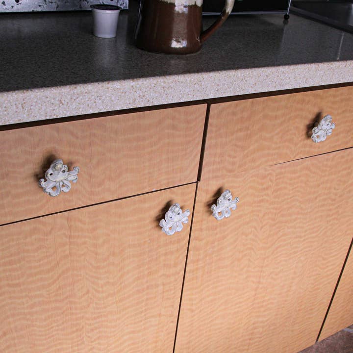 Zeckos – Maçaneta/puxador por atacado – Conjunto de 6 Gavetas Polvo em Ferro Fundido Branco4