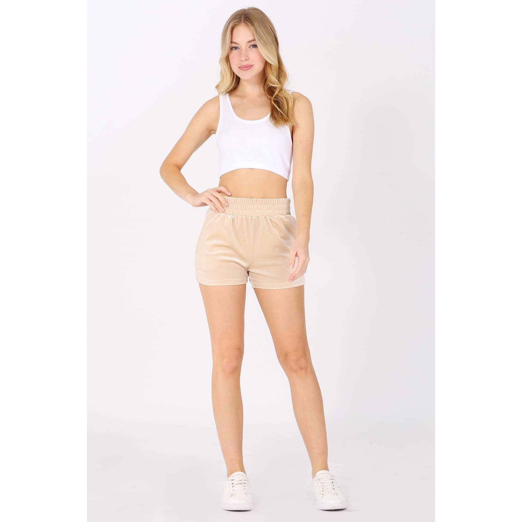 UP CLOTHING - Wholesale Shorts - Women's - Velour Shorts with Pockets2