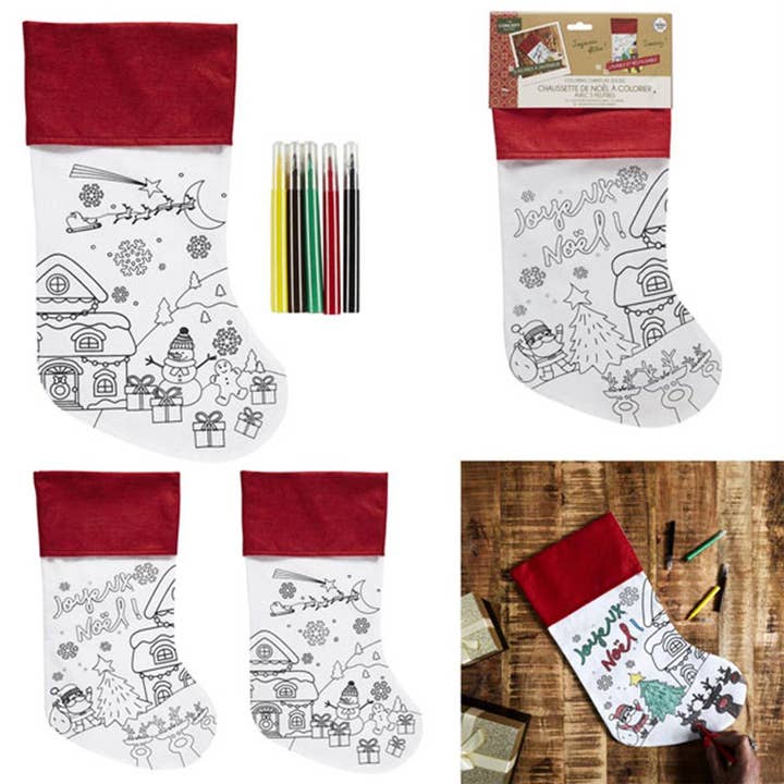 TSJJ - Wholesale Holiday Stocking - Coloring Christmas Stocking And Felt Pens
