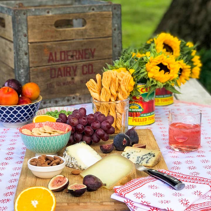 August Table – wholesale Middags- och tygservett – Här kommer solen servetter i kardinal - uppsättning 41