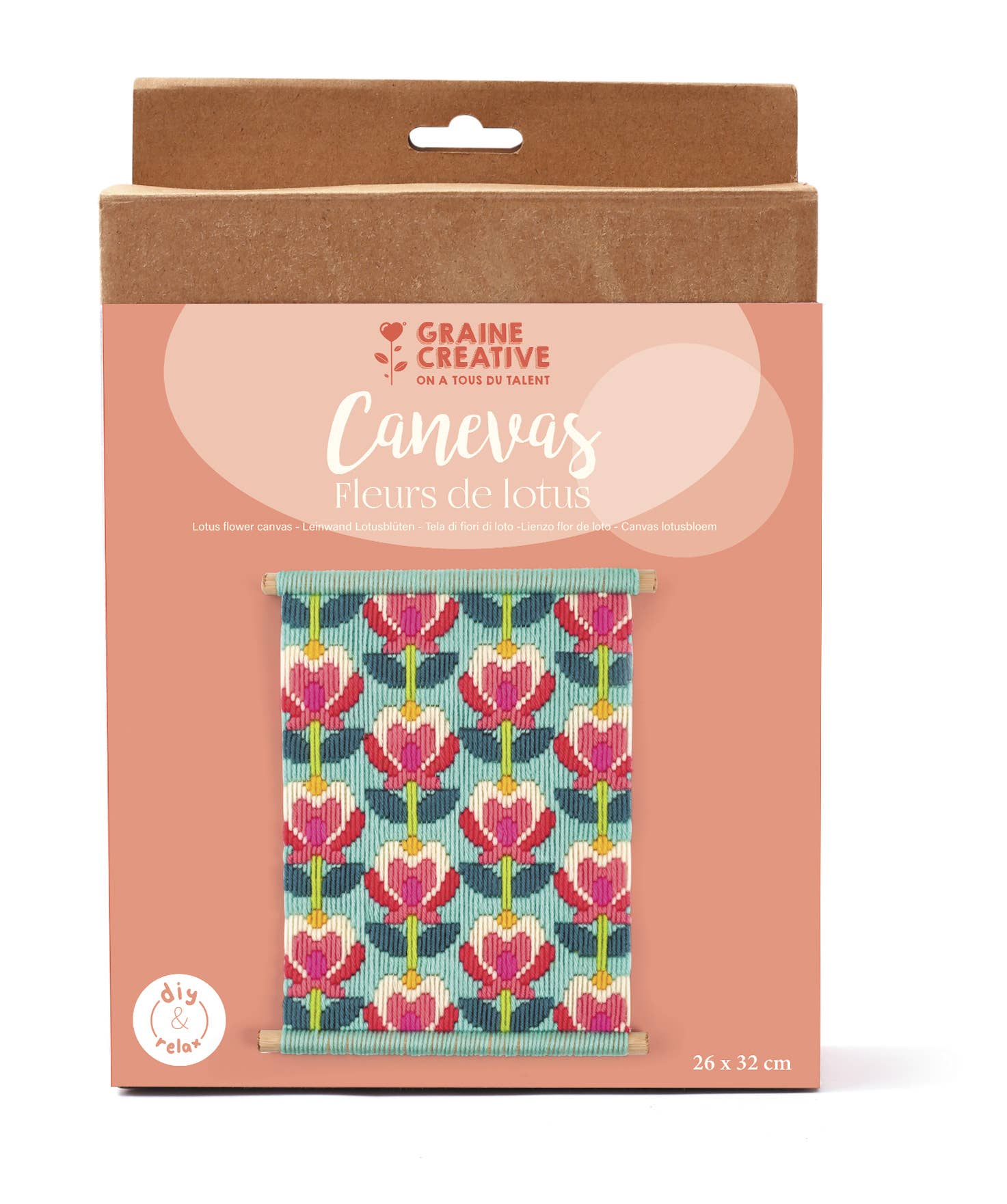 Graine Créative - Wholesale DIY Craft Kit - LOTUS FLOWER CANVAS KIT2
