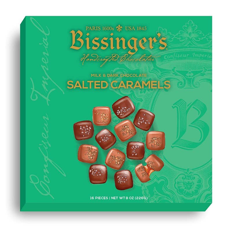 Bissinger's - Vente Boîtes de chocolats - Caramels salés - Coffret cadeau de 16 pièces1