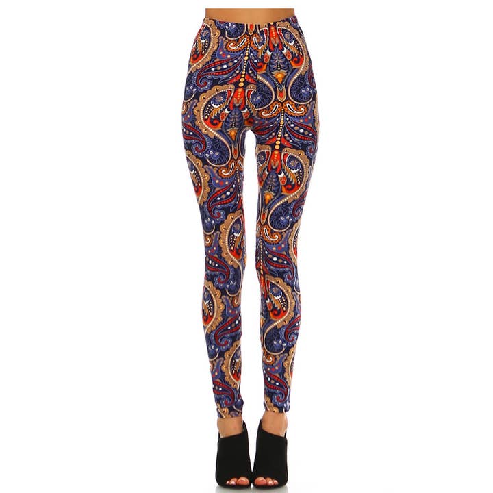 JHP Collection - Wholesale Fashion Leggings - Women's - WOMENS CASUAL MULTI COLOR BRUSHED FULL LEGGINGS32
