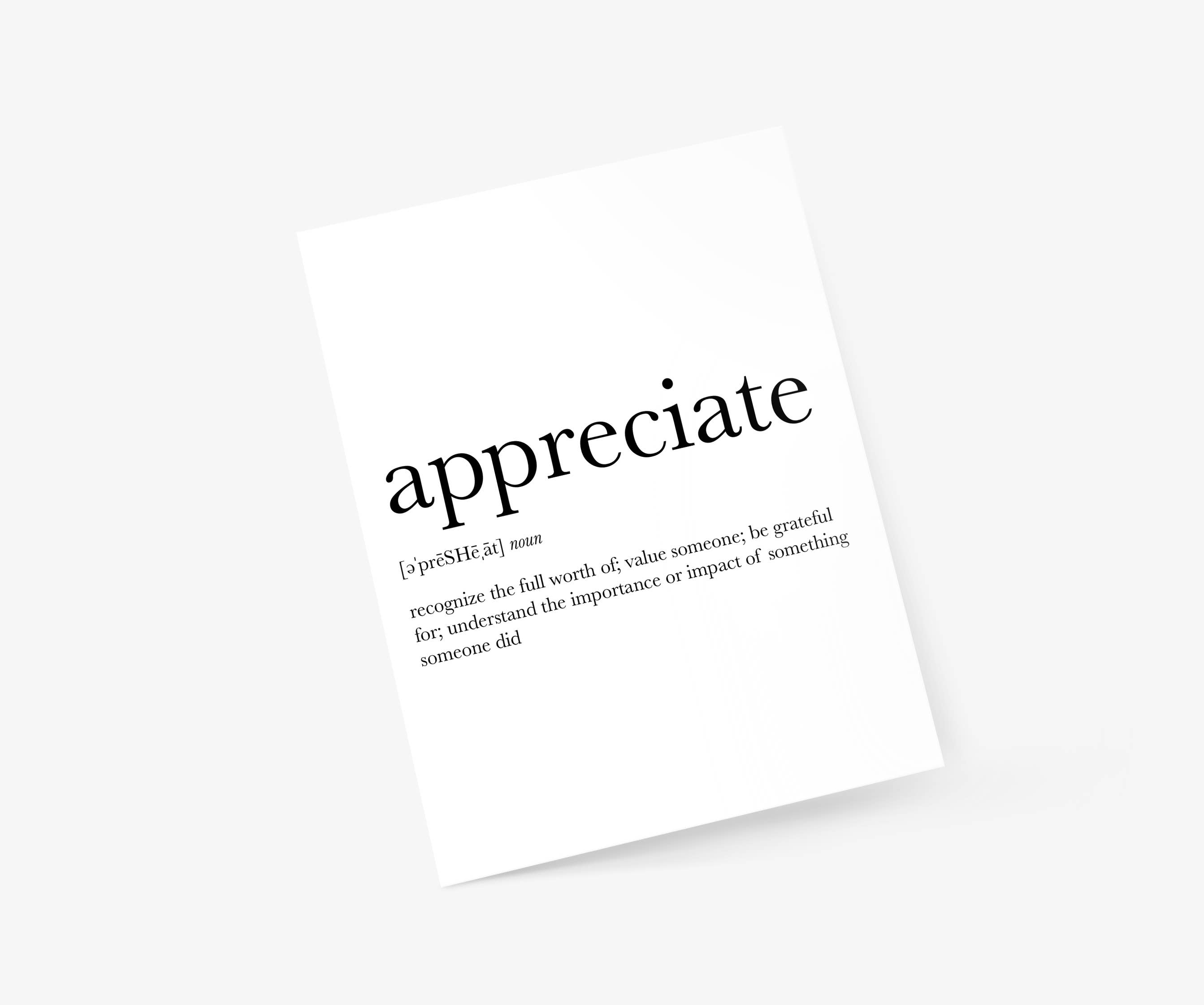 Footnotes – postal de agradecimento por atacado – Aprecie a definição - cartão de agradecimento1