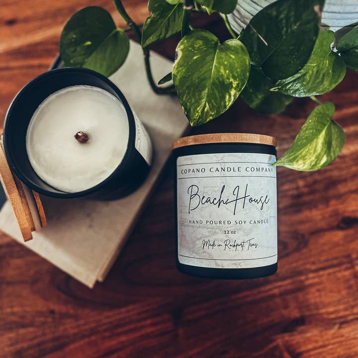 Copano Candle Company - Wholesale Jar/Filled Candle - Beach House - 12 oz Soy Wood Wick Candle