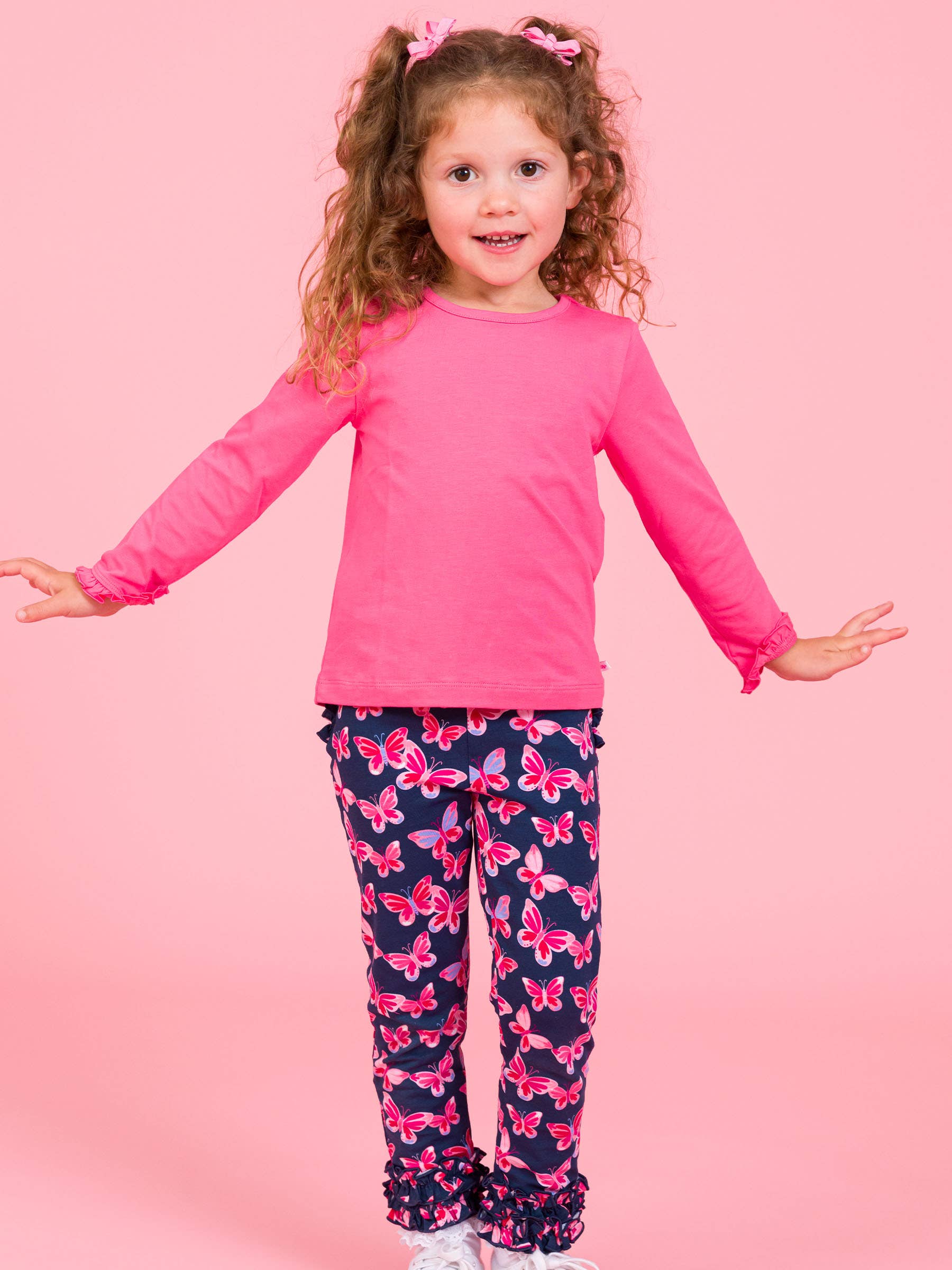 Armada Leggings Clásicos con Volantes y Mariposas para Niñas Pequeñas con Volantes Característicos en la Parte Trasera de venta al por mayor en Faire1