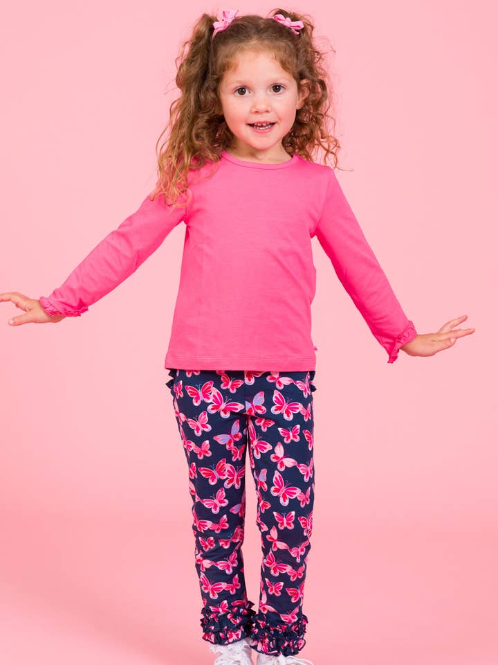 Armada Leggings Clásicos con Volantes y Mariposas para Niñas Pequeñas con Volantes Característicos en la Parte Trasera de venta al por mayor en Faire1