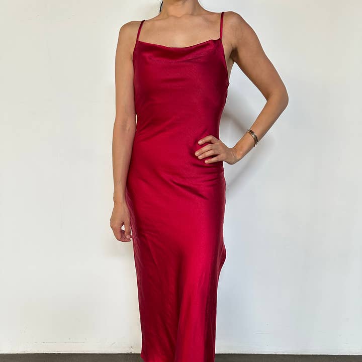 Zooey Satin Midi Satin Solid Dress - YD478 for wholesale by Audrey 3+1