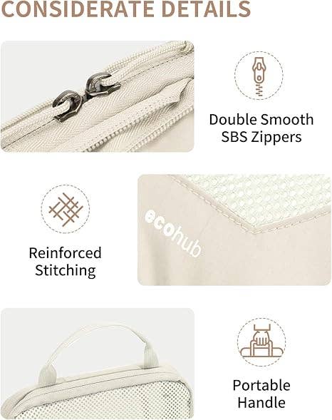 wandf - Wholesale Packing Cube - ECOHUB 4 Set Compression Packing Cubes for Travel Essentials7