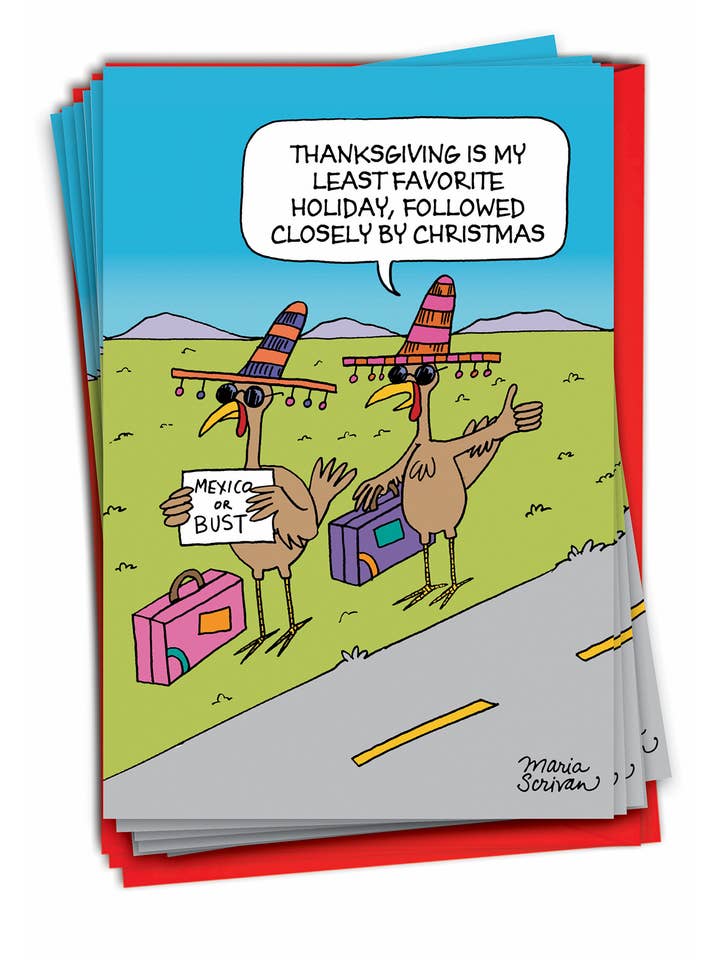 Caixa com 12 Cartões de Natal - Caronando Perus por atacado de NobleWorks