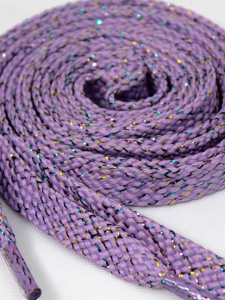 Light Purple Sparkle Shoelaces for wholesale by The Shoelace Factory