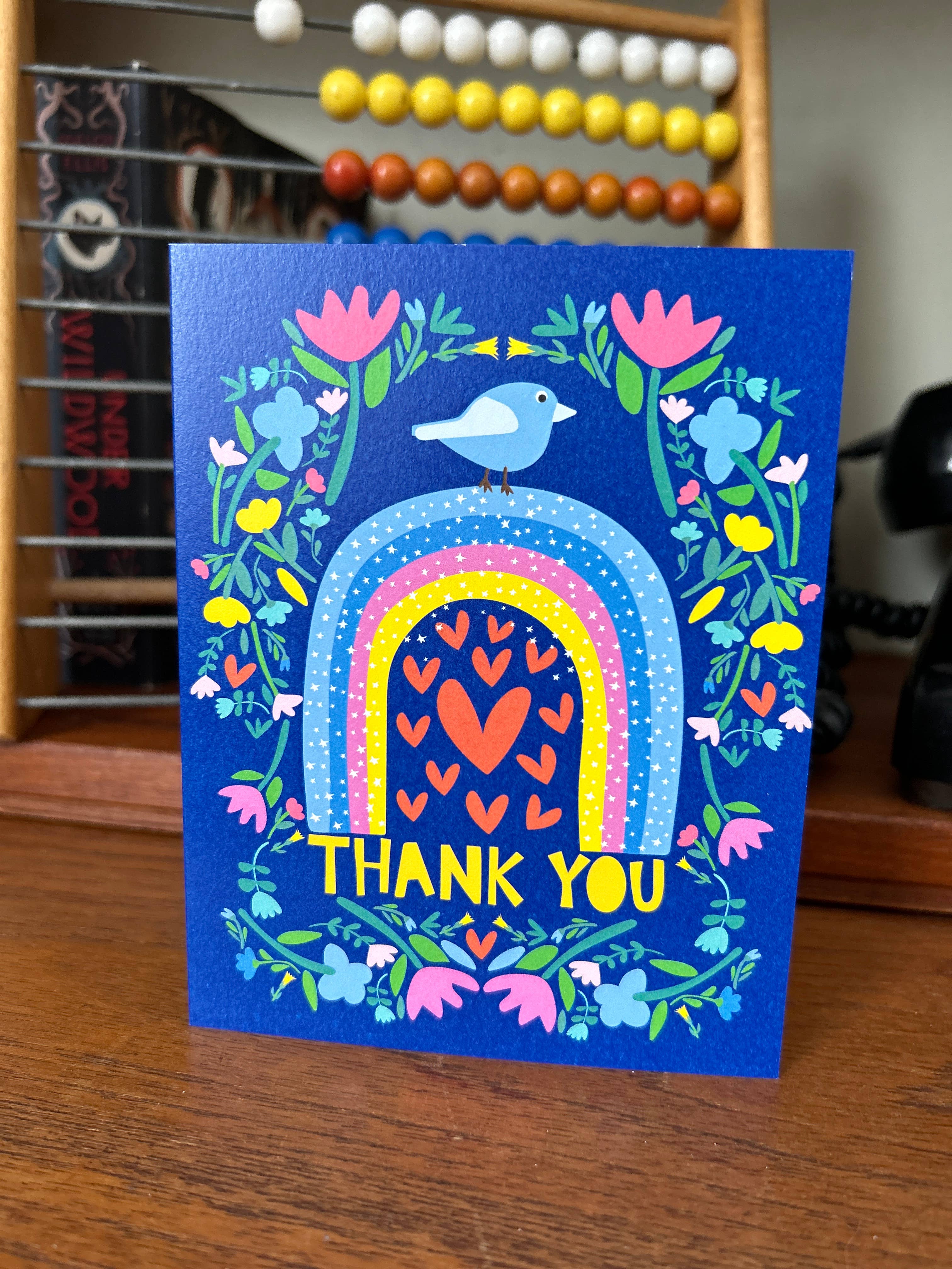 Happy Just Happy - Wholesale Thank You Card - Thank You Rainbow Colourful Greeting Card1
