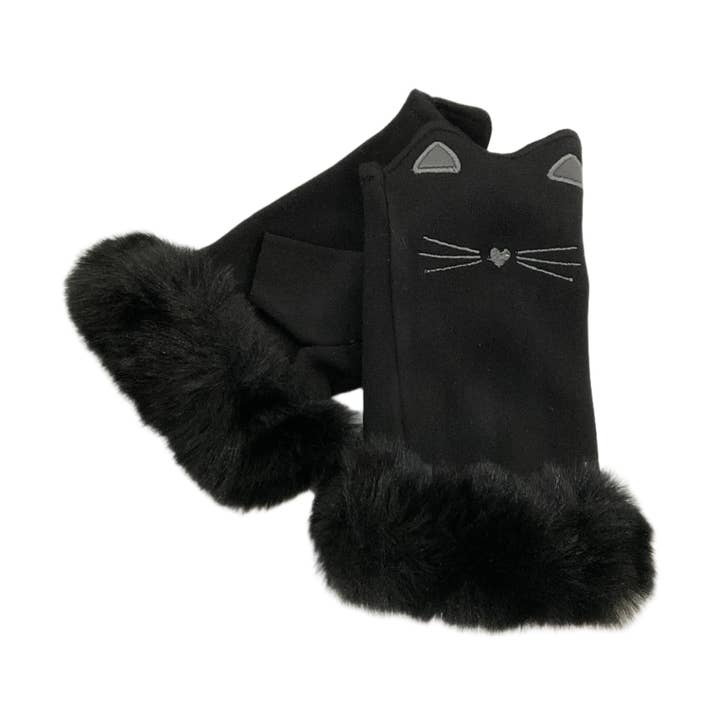 Gray Fur Finger less Glove #89-93101 for wholesale by Astoria Gift Corporation