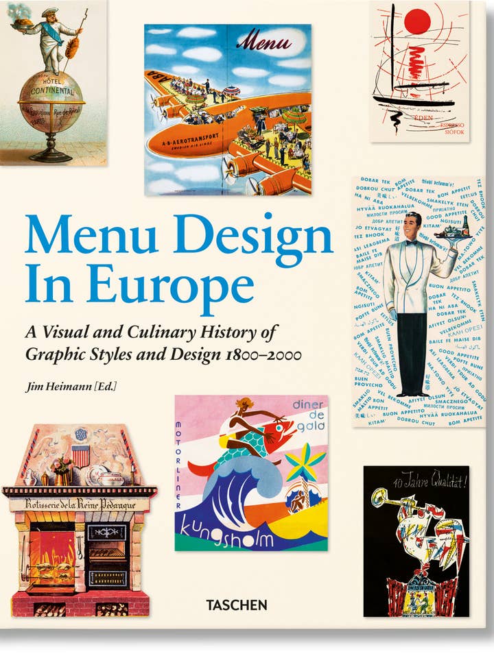 Conception de menus en Europe (allemand, français, anglais) pour la vente par TASCHEN Europe