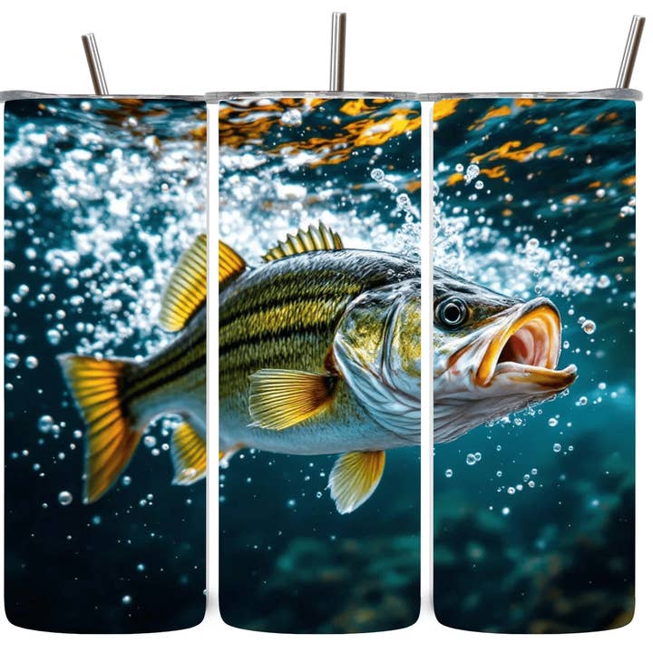 Alpha Wholesale - Wholesale Insulated Mug/Tumbler - Alpha Printing 20oz Stainless Steel Tumblers-large mouth bass