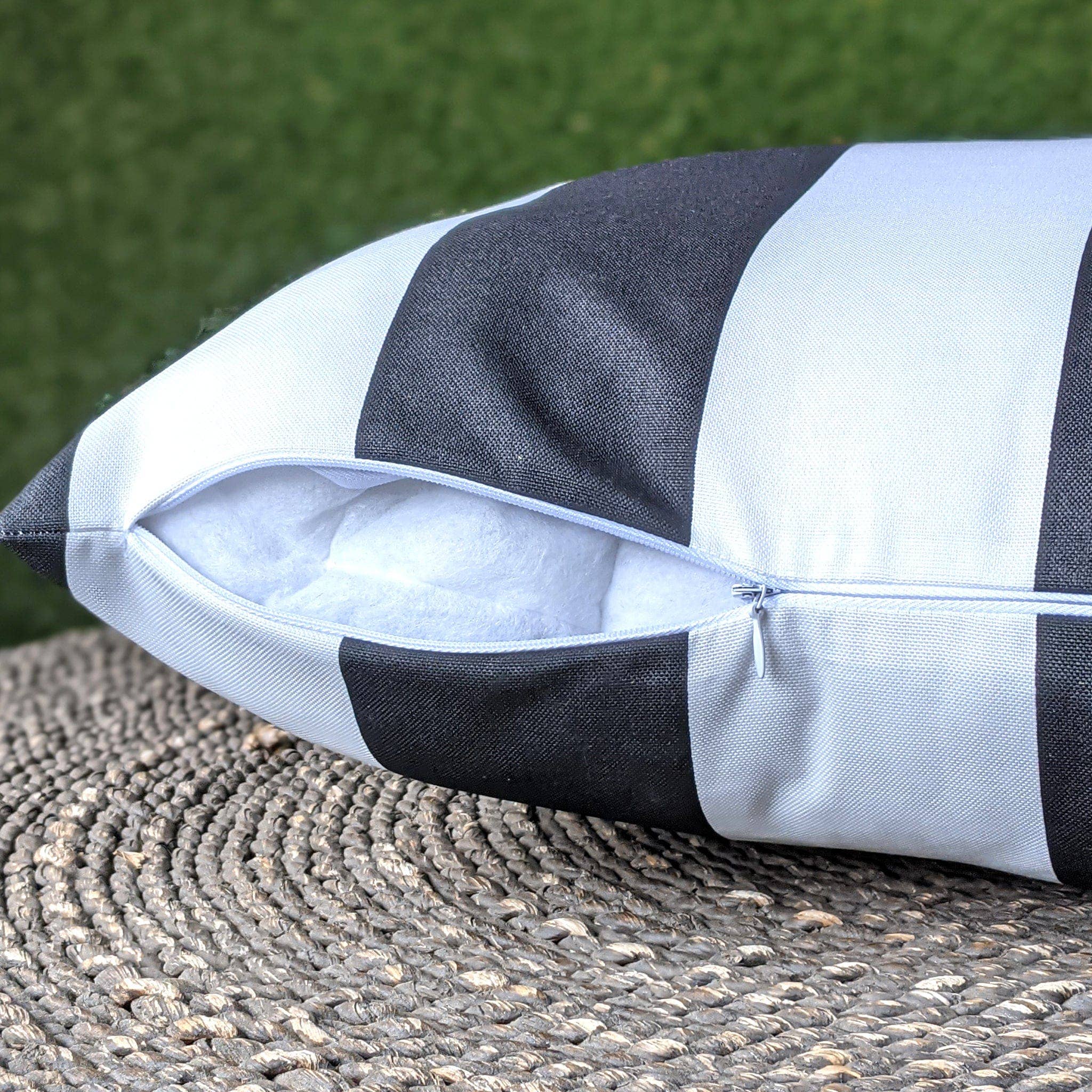 REMOVED BRAND - Wholesale Throw Pillow Cover - 2 Pack Outdoor Pillow Covers | Black White Stripe | Compatible with IKEA Duvholmen and Kuddarna Cushions6