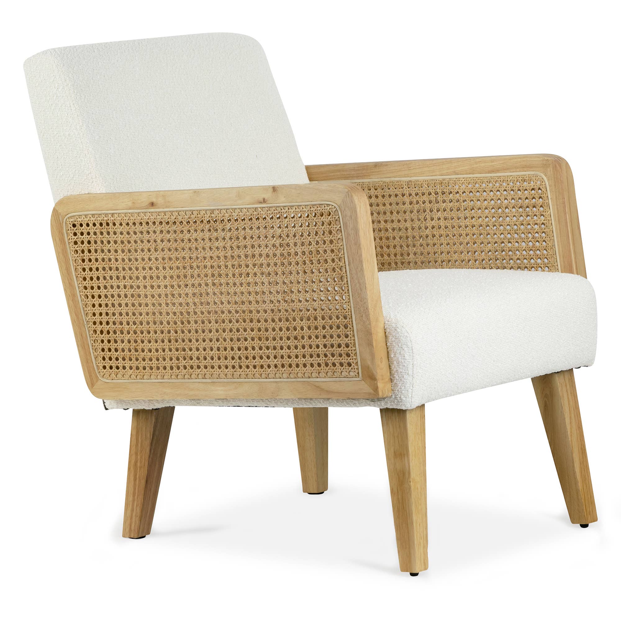 Glamour Home - Wholesale Chair - Ayaki White Woven Accent Chair with Rattan Arms4