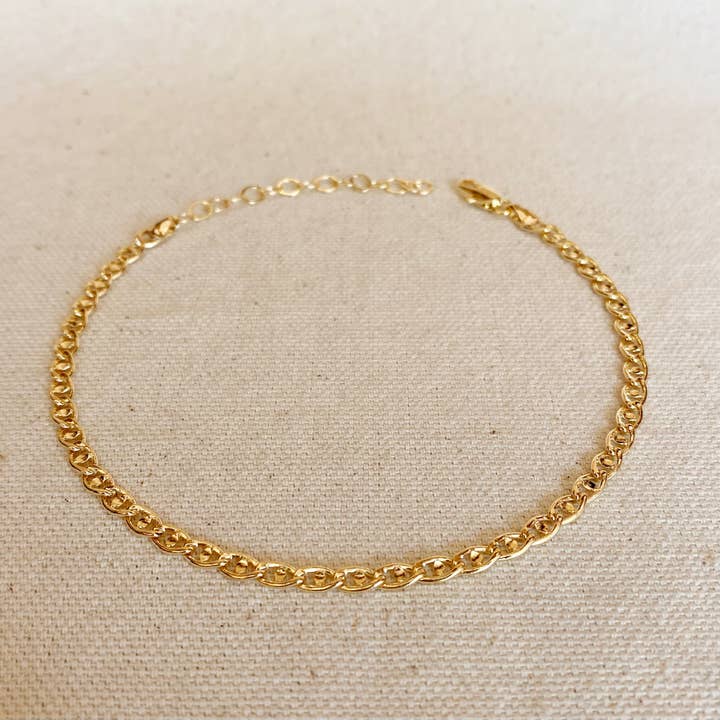 18k Gold Filled Detailed Mariner Anklet for wholesale by GoldFi